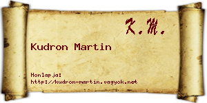 Kudron Martin névjegykártya