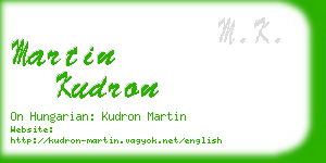 martin kudron business card